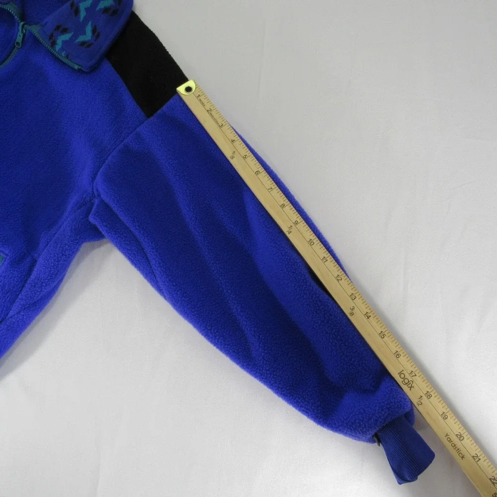 VINTAGE Columbia Jacket Womens Large‎ Purple Aztec Collar Fleece Made In USA